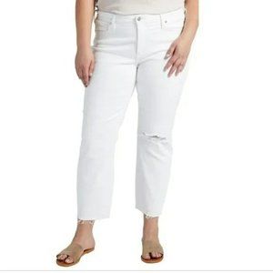 NWT Silver Jeans Co. Most Wanted Universal Fit MidRise Straight Crop Jeans 14W